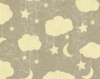Grey Clouds Fabric-Love You to the Moon & Back-Timeless Treasures-Nursery Fabric-Children's Fabric. Baby Quilt Fabric. Moon and Stars Fabric