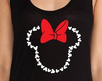 Minnie Mouse, T-shirt or Tank Top, Women, Youth, Girls, Disney shirts, Mickey Mouse, Walt, Dinsey World, Princess, Couples, Minnie Mouse Bow