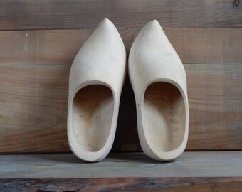 Vintage Wooden Shoes Vintage Garden Footwear Wood Shoes Platform Shoes Wood and Glogs
