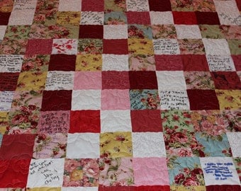 Wedding Guestbook Signature Quilt - EVERYTHING SUPPLIED - Wedding Keepsake Quilt - Guest book - wedding gift - memory quilt