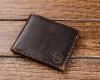 Gift for Dad,Mens Wallet,Personalized Wallet,Engraved Mens Wallet,Leather Wallet,Genuine Leather,leather wallet,Fathers Day,Christmas Gift