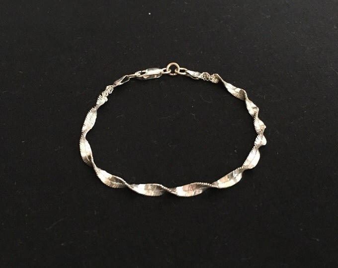 Storewide 25% Off SALE Vintage Italian Sterling Silver Twisted Designer Bracelet Featuring Classic Mid-Century Design Style