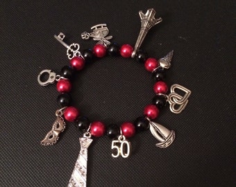 Fifty Shades of Grey Charm Bracelet