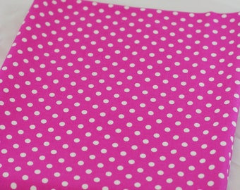 DUMB DOT in Raspberry-White on Hot Pink Polka Dot Michael Miller