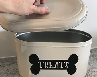 Dog Treat Jar, Dog Treat Container, Personalized Dog Cookie Jar, Treat Canister, Tin Container, Dog Treats Container, Tin Retro Container