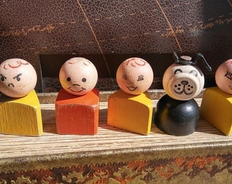 Vintage Fisher Price Block Little People