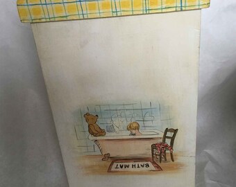 pooh laundry hamper, children's laundry hamper, hand painted laundry hamper