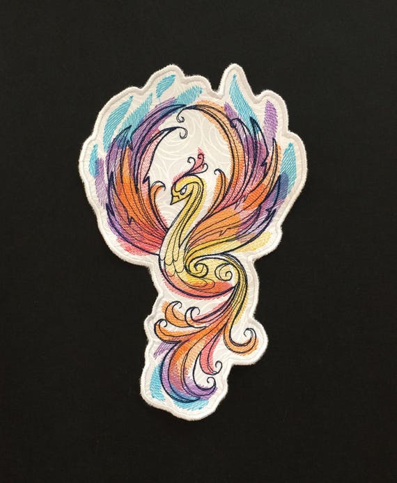 Embroidered Phoenix Iron on Patch Phoenix Patch Jacket
