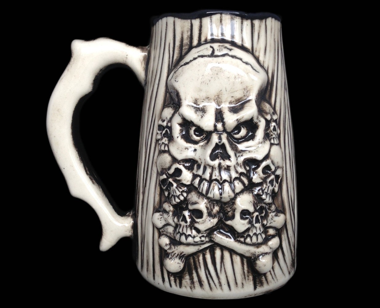Mens Gift Skull Beer Mug Handmade Beer Stein Handcrafted