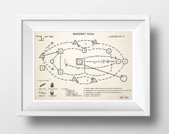 Fantastic Mr Fox Print - Whack Bat Rules : Wes Anderson Fan - Whackbat - Funny Print - Roald Dahl - Fantastic Fox - Kristofferson