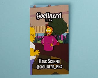 Simpsons Hank Scorpio Soft Enamel Pin 90s Gifts