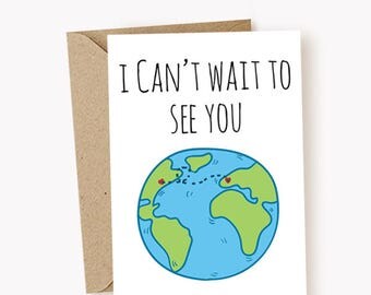I Miss You Card - I Cant Wait To See You Card - Funny Greeting Cards - Missing You - Cards - Cute Cards - Long Distance Cards