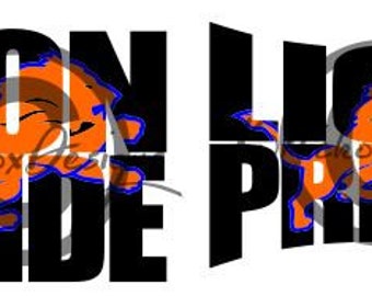 Lion Pride Svg, Lion Svg, Knockout Font Svg, High School Mascot Svg, Dxf For Silhouette