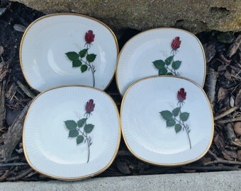 Vintage Marktleuthen Bavaria, Pattern Name Winterling Or WIG36, Four Personal Chintz, Salt & Pepper Cellars or Dessert Plates