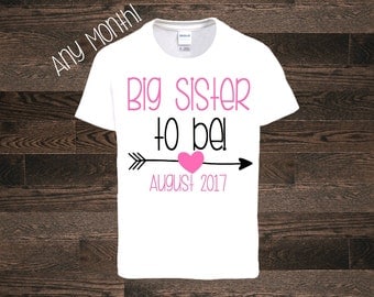 Big Sister shirt tshirt one piece bodysuit pregnancy announcement big Sister to be I'm going to be a big sister sis
