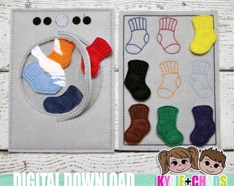 Washer Sock Match Felt Board ITH Embroidery Design