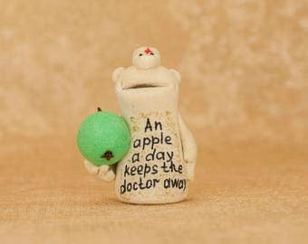 Doctor ceramic figurine Sculpture clay Ceramics and pottery Medicine cabinet Health care Doctor graduation Recovery gifts Nurse gift
