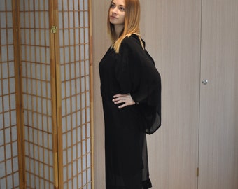 Asymmetric Maxi Kaftan Dress / Loose Oversize Tunic Dress / Summer Chiffon Dress