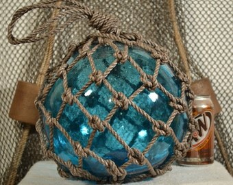 Japanese Glass Fishing Float In Aqua