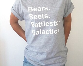 Bears Beets Battlestar Galactica T-shirt Unisex With saying gift to her, slogan tees for teen the office tv show dwight schrute