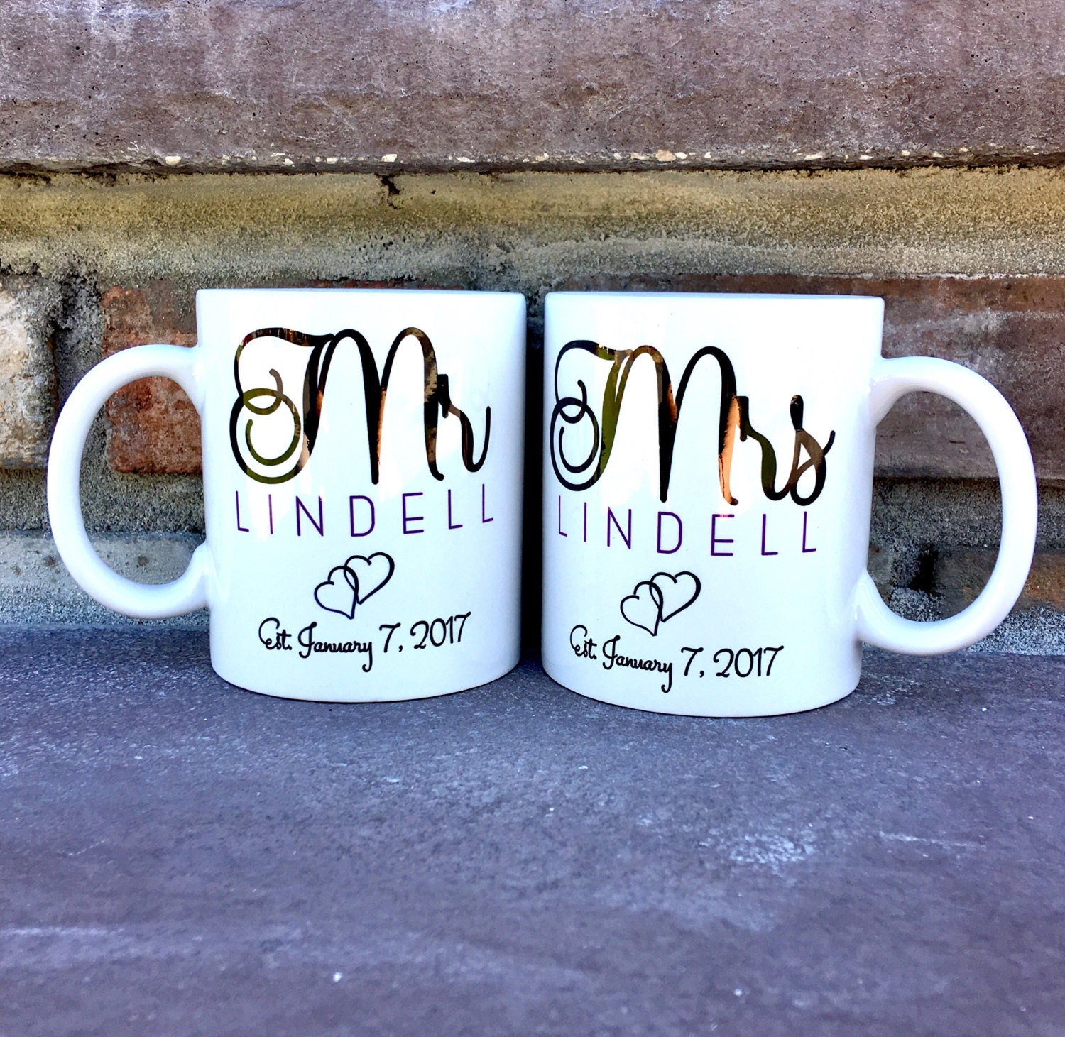 Bride Groom Mug Set Mr and Mrs Mugs Personalized Mugs