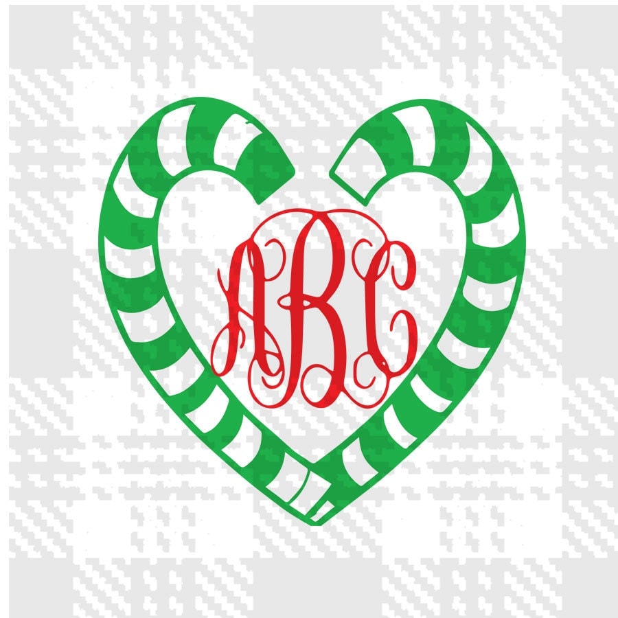 Download Candy cane svg with monogram Christmas svg files for use with
