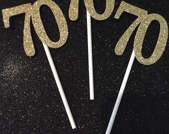 70 Cupcake Toppers, 70th Birthday Cupcake Toppers, Seventy Cupcake Toppers, Seventieth Birthday, Seventy Birthday Cupcakes