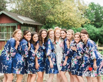 Bridesmaid Robes, 17 Colors, Bridesmaid Gift, Kimono Robe, Bridal Party Robes, Set of Bridesmaids Robes, Wedding Robe, Silk Bridesmaid Robe
