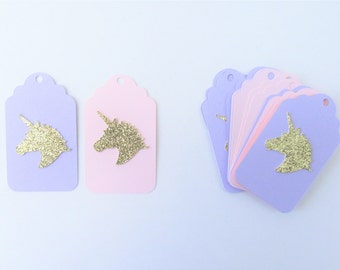 Unicorn Gift Tags, Unicorn Favor Tags, Unicorn Party Supplies, Unicorn Party Decor, Pink and Purple Favor Tags, Personalized Favor Tags,