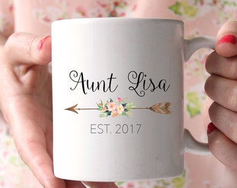 Aunt Mug, Custom Mug, Gifts for Aunts, Aunt Gift, New Aunt Gift, Aunt To be, Personalized Mug, Sister Gift, Sister Mug, Pregnancy Mug