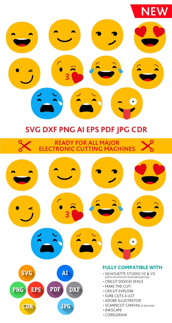 Download Emoji SVG Emoji Smiles Svg Emoji Cut Files SVG DXF by PremiumSVG