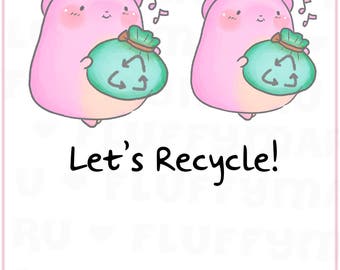 Recycle Trash Sprinkles || Planner Stickers, Cute Stickers for Erin Condren (ECLP), Filofax, Kikki K, Etc. || STB26