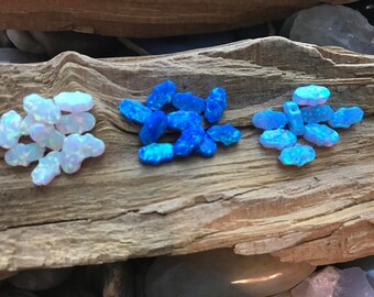 Hamsa OPAL Charm Light Blue, Dark Blue or White Pendant Wholesale Lot,Flat, with Side Holes - 5mm x 8mm - Hand of Fatima - Good Luck