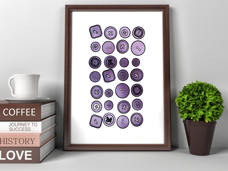 Button Art Gift for Crafter Craft Room Wall Art by FromTheRookery