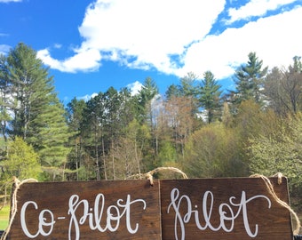 Pilot & Co- Pilot Chair Signs - Wood Sign