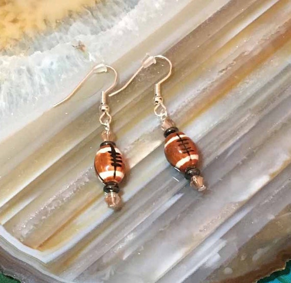 Items similar to Football Fans! Football earrings for you! // Dangle