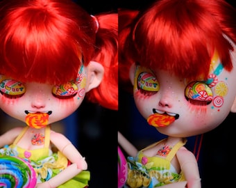 Candy Girl Ooak Custom Blythe Art Doll by Prescilla