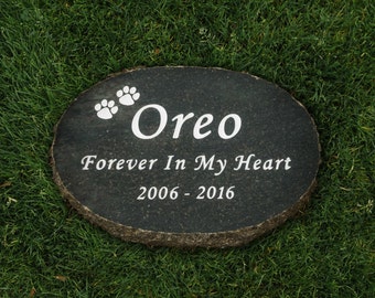 12" x 8" Granite Oval Pet Memorial Stone - Free Shipping