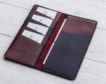 Minimalist Wallet, Womens Wallet, Womens Leather Purse, Purple Wallet, Card Wallet, Long Wallet, Women's gift, Leather Clutch,Ladies Wallet