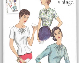 Misses Blouses Tops 50s Vintage Retro Fashion Sewing Pattern Simplicity 1278 Sizes 14 16 Misses Blouses Tops 50s Vintage Retro Fashion Sewing Pattern Simplicity 1278 Sizes 14 16