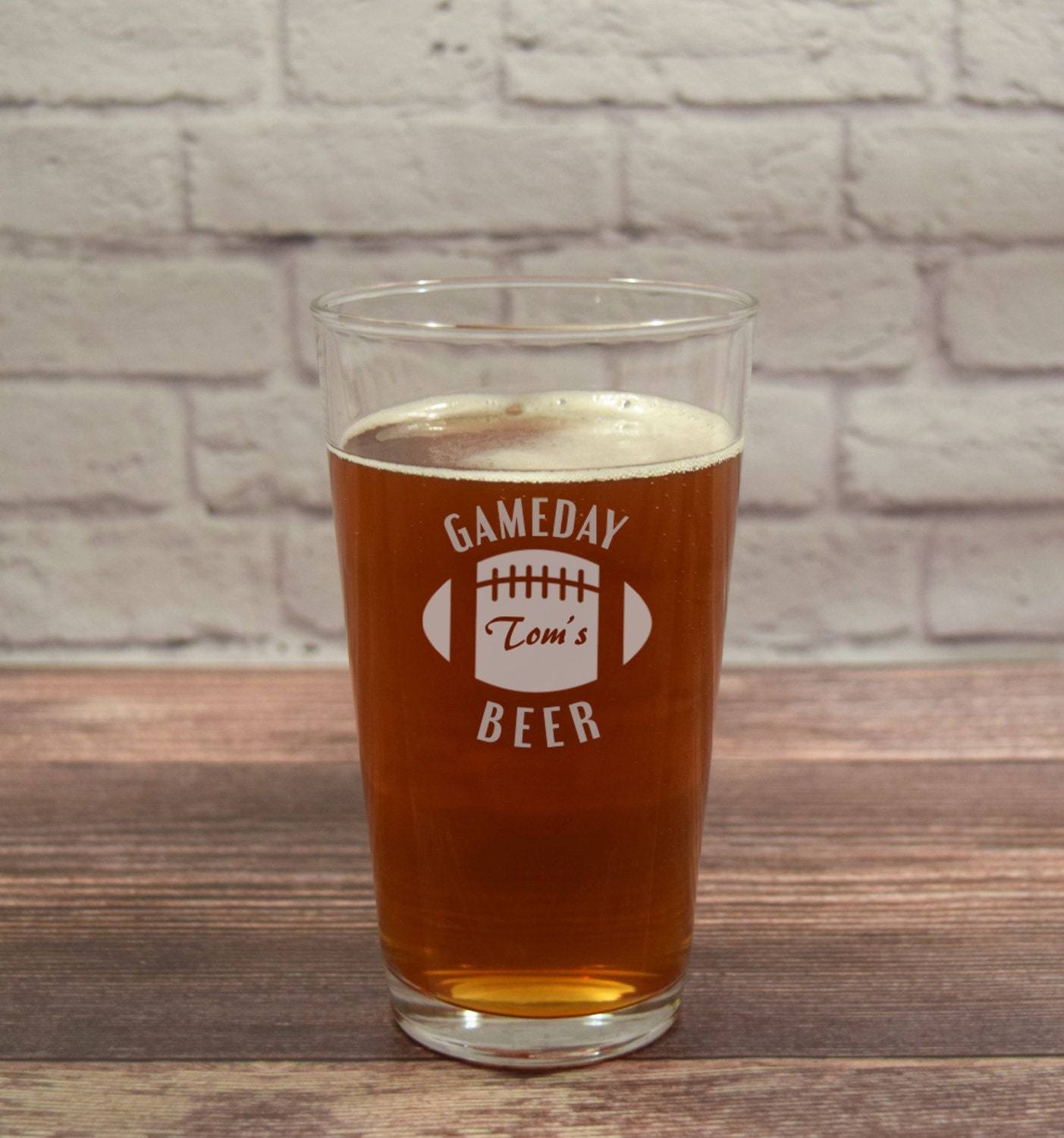 Football Beer Glass GameDay Beer Glass Football Pint Glass