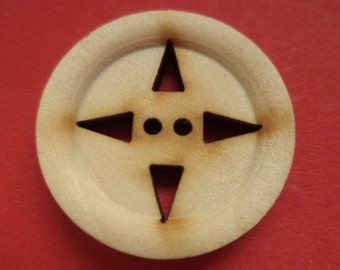 6 WOODEN BUTTONS 23 mm (6715) wood buttons nature
