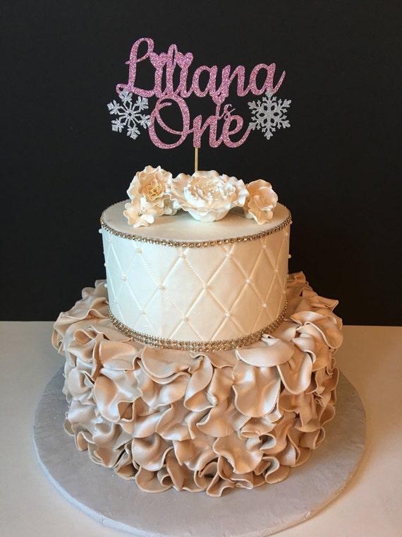 ANY NAME NUMBER Glitter First Birthday Cake Topper Winter ANY NAME NUMBER Glitter First Birthday Cake Topper Winter