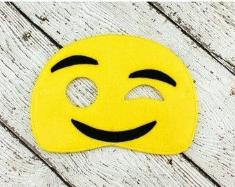 Wink Emoji Mask - Party Favor - Dress Up - Pretend Play - Halloween - Costume