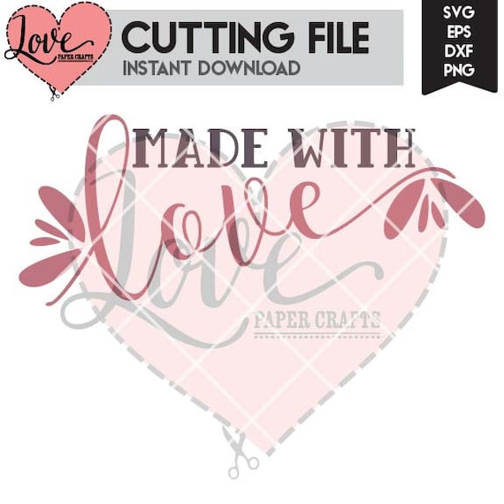 Download Made with Love Valentine's Day SVG Cut File EPS DXF jpg