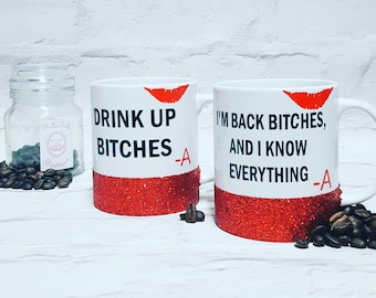 Pretty Little Liars inspired Mug, PLL Mug, Glitter Mug, Glitter coffee cup