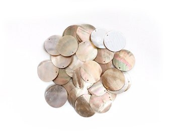35mm Brown Lip Shell Pendant-Mother Of Pearl-2pc