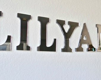 Acrylic/Lucite Modern Mirrored Custom Name Sign-Wall Decor-Nursery Name Sign-Individual Letters (choose your color)