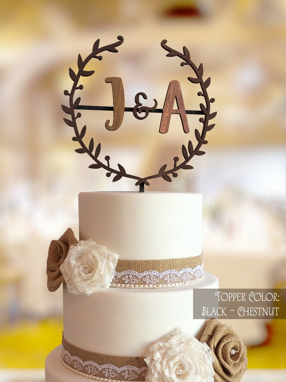 Rustic Initial Cake Toppers 9