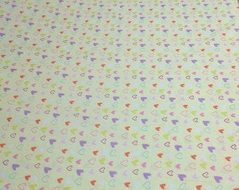Hearts on Yellow Cotton Fabric